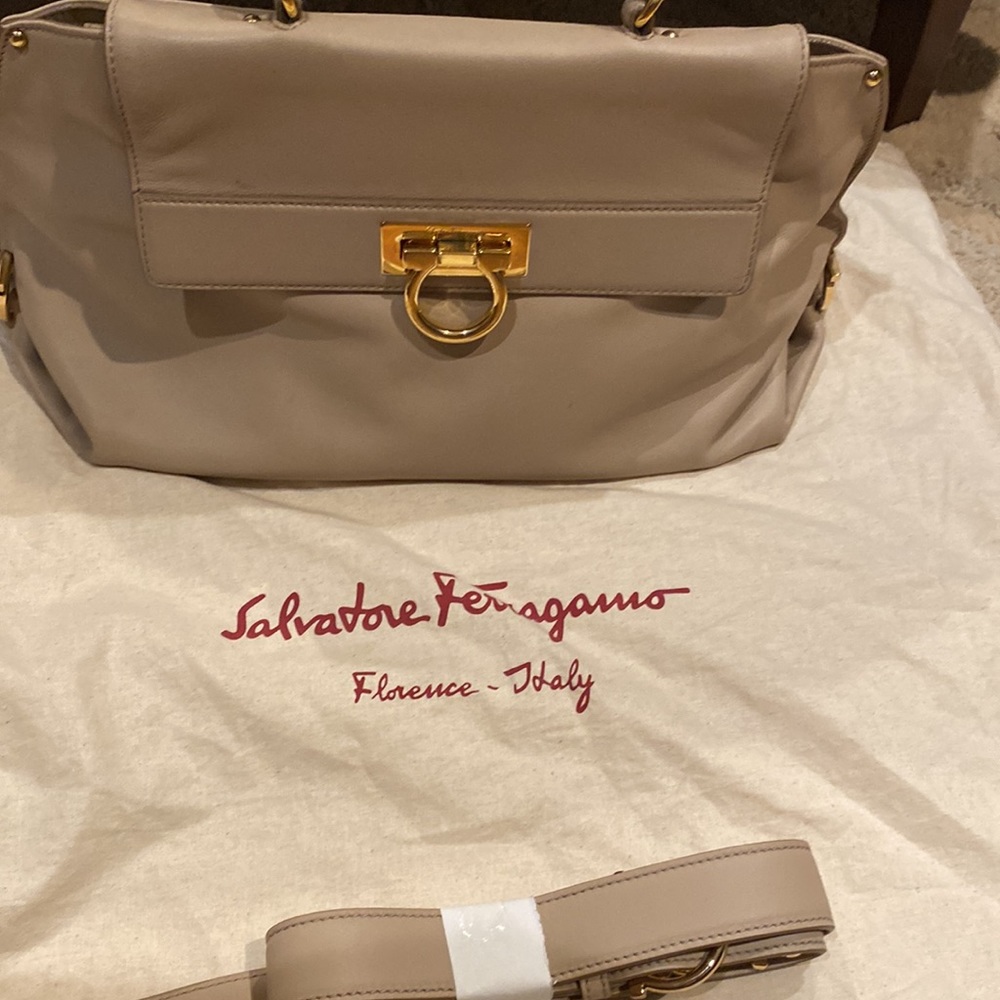 Salvatore Ferragamo cream handbag